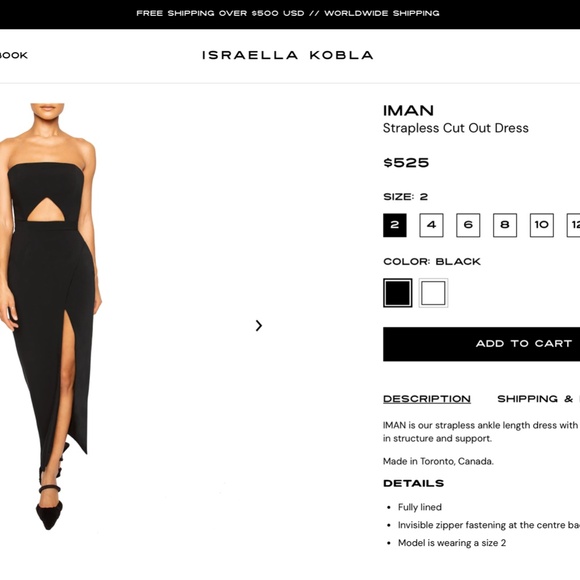 NEW ISRAELLA KOBLA Black IMAN Strapless CUTOUT Boning COCKTAIL Midi DRESS 10 - Picture 5 of 15